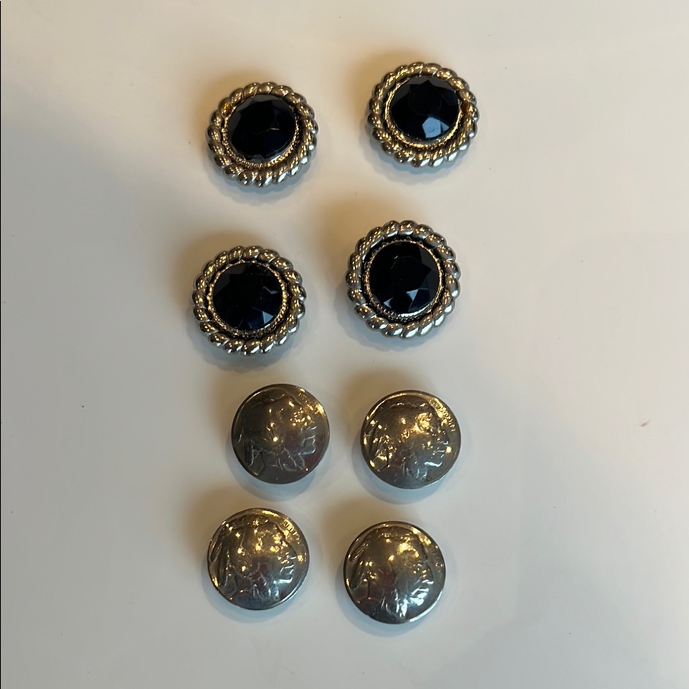 Chic Silver Button covers. Black onyx and silver